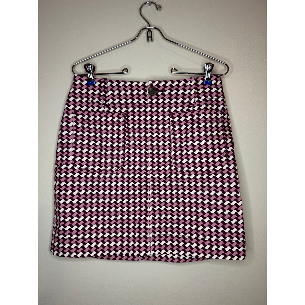 Maeve Anthropologie Purple Pink Geometric Chevron Wave Mini Skirt‎ Small